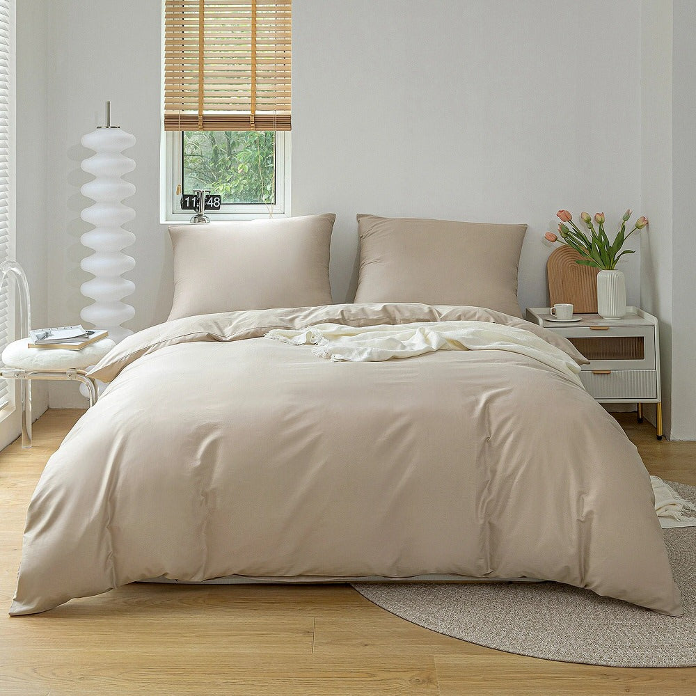 Simple Soft Cotton Duvet Cover & Sham Set