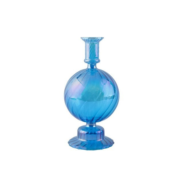 Sky Blue Glass Candle Holder