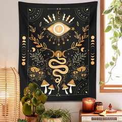 Snake & Mushrooms Tapestry