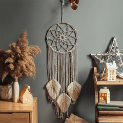 Snowflake Fringe Macrame Dreamcatcher