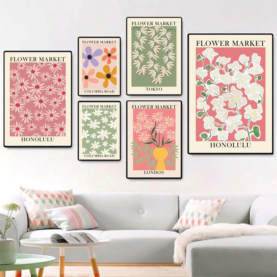 Flower Market Canvas Posters