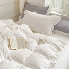 Soft Crumpled Ruffle Bedding Set