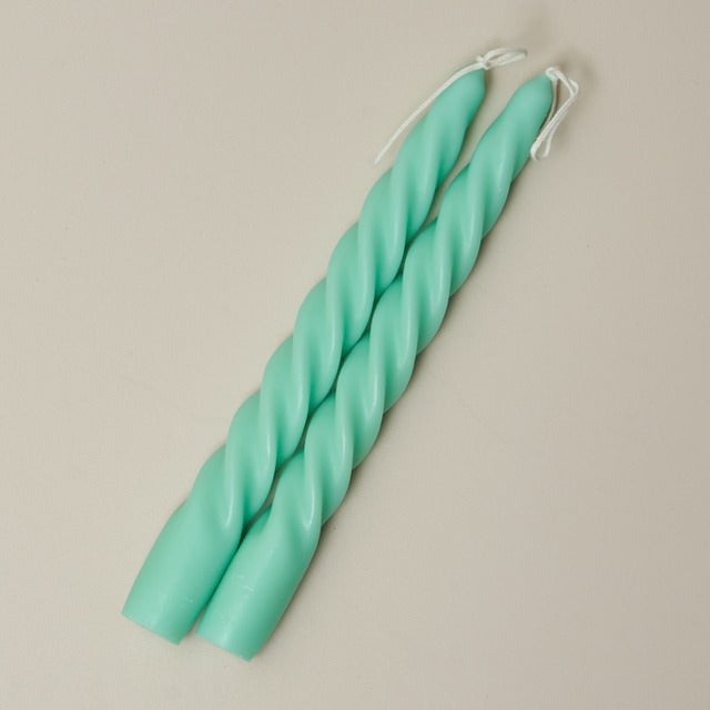 Spiral Twisted Pastel Candles (2 Pack)