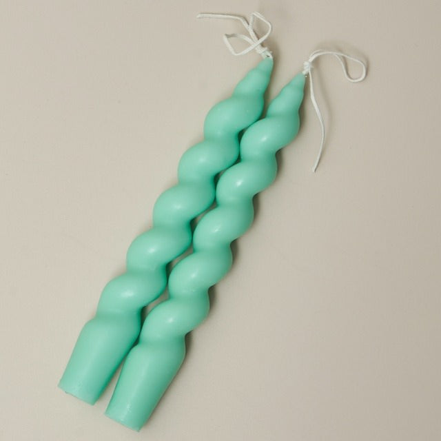 Spiral Twisted Pastel Candles (2 Pack)