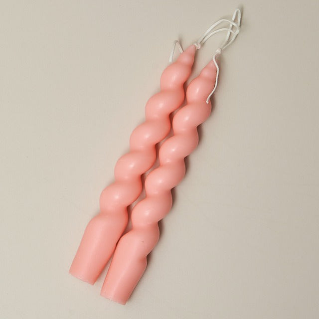 Spiral Twisted Pastel Candles (2 Pack)