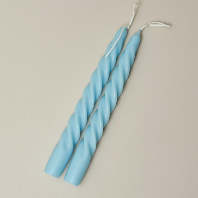 Spiral Twisted Pastel Candles (2 Pack)