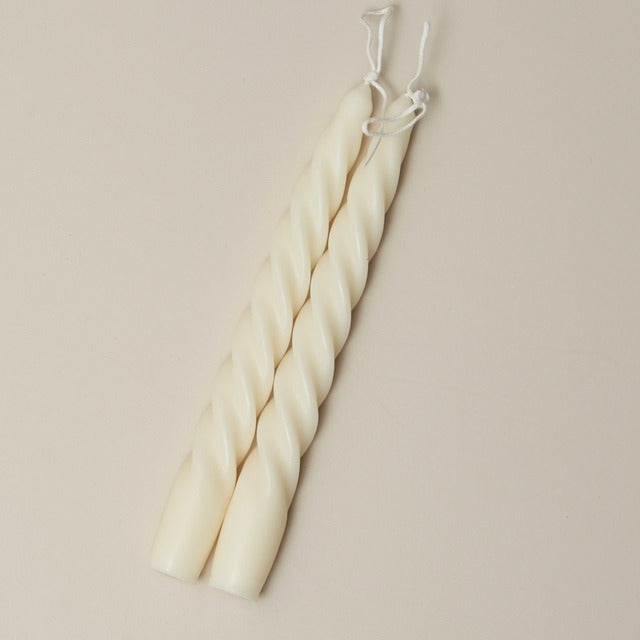 Spiral Twisted Pastel Candles (2 Pack)