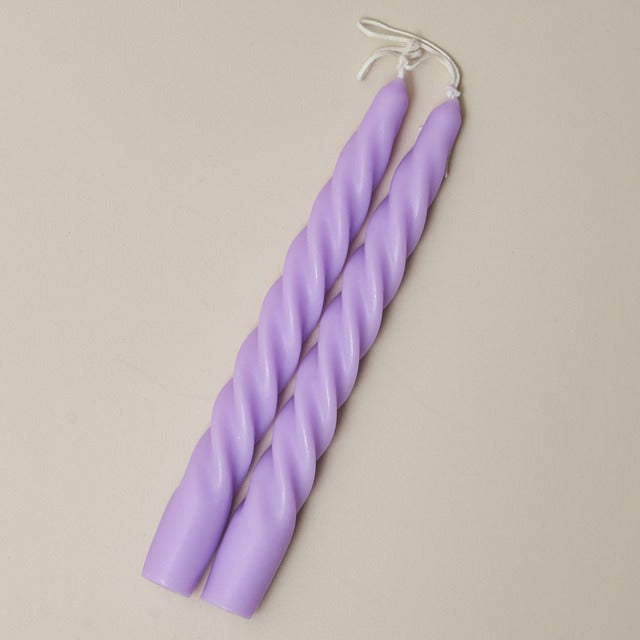 Spiral Twisted Pastel Candles (2 Pack)