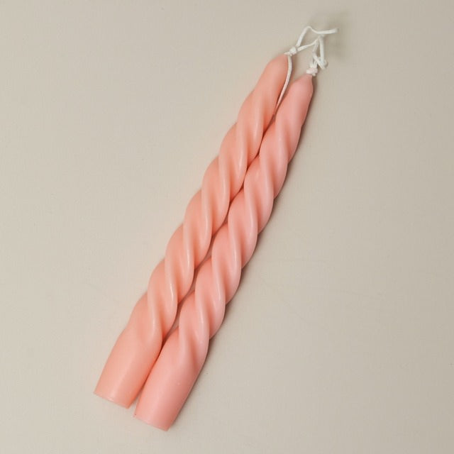 Spiral Twisted Pastel Candles (2 Pack)