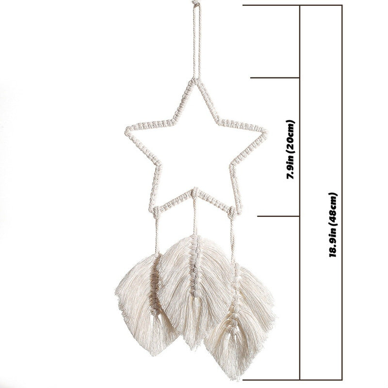 Star With Fringe Macrame Dreamcatcher