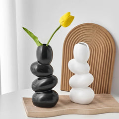 Staked Stones Modern Ceramic Vase