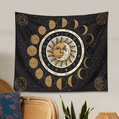 Moon Phases Zodiac Tapestry