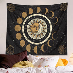 Moon Phases Zodiac Tapestry