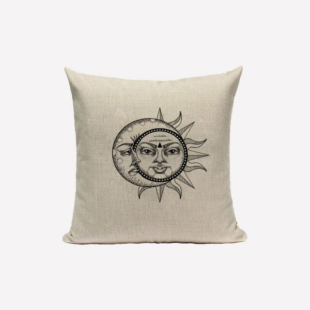 Monochrome Sun & Moon Cushion Covers