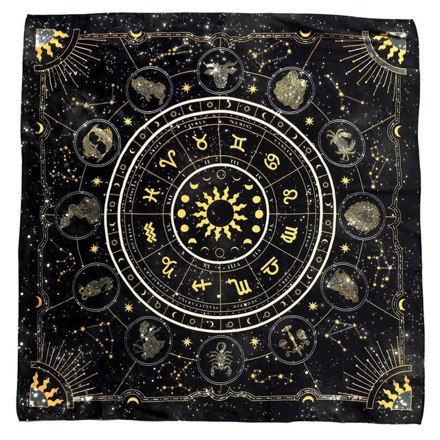 Tarot Wheel of Zodiac Altar Cloth