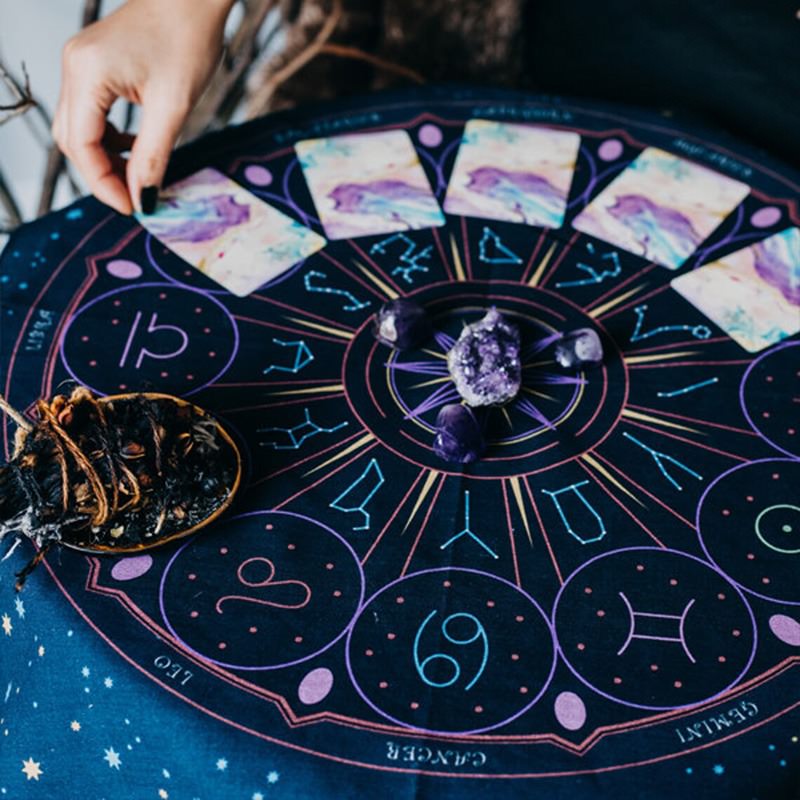 Tarot Wheel of Zodiac Altar Cloth