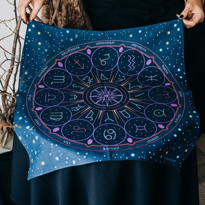 Tarot Wheel of Zodiac Altar Cloth