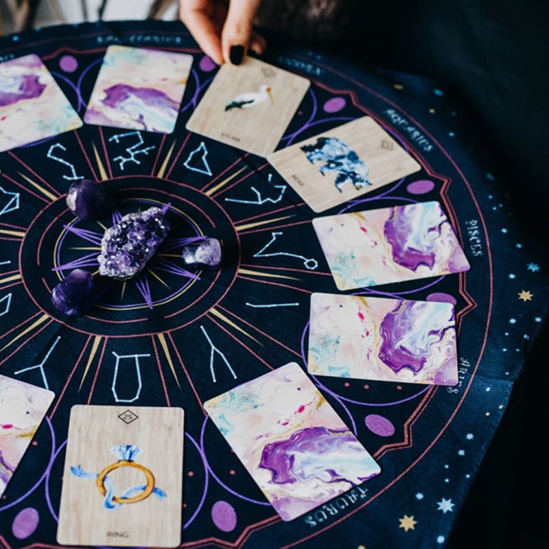 Tarot Wheel of Zodiac Altar Cloth