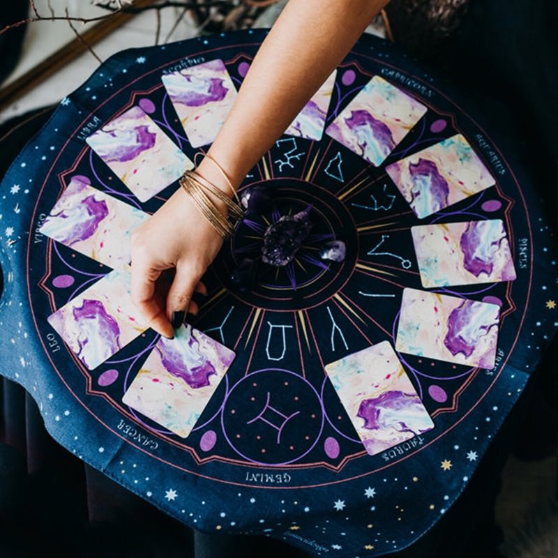 Tarot Wheel of Zodiac Altar Cloth