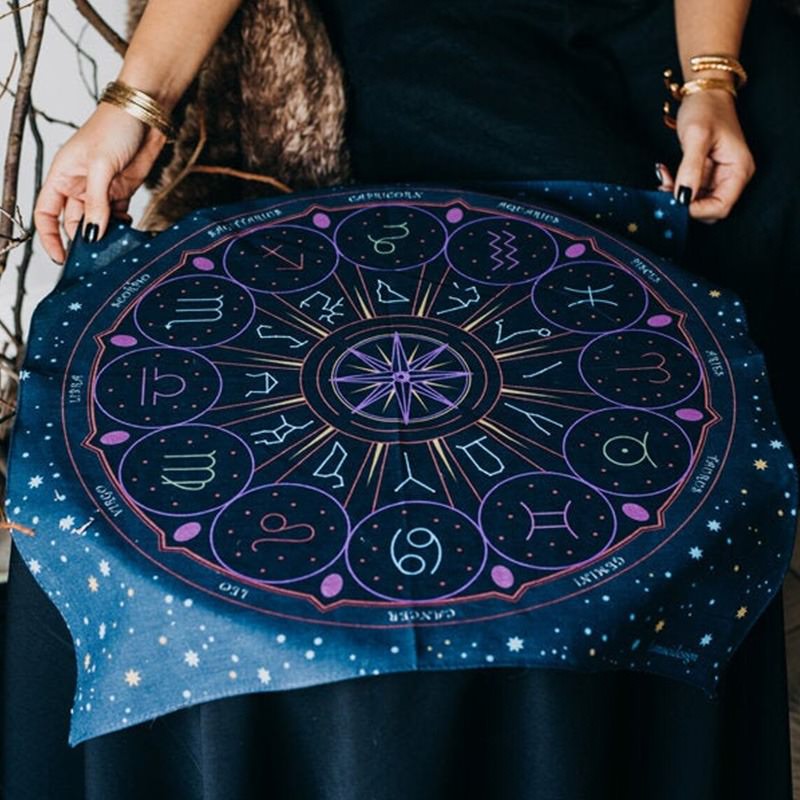 Tarot Wheel of Zodiac Altar Cloth