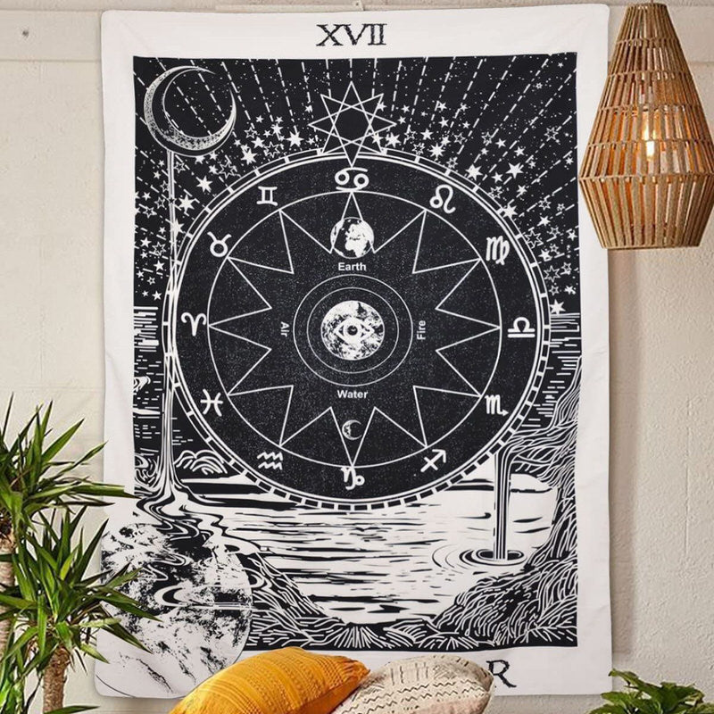 "The Star" Tarot Monochrome Tapestry