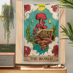 "The World" Mushrooms Tapestry