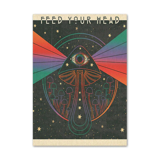 Trippy Rainbow Vaporwave Canvas Posters