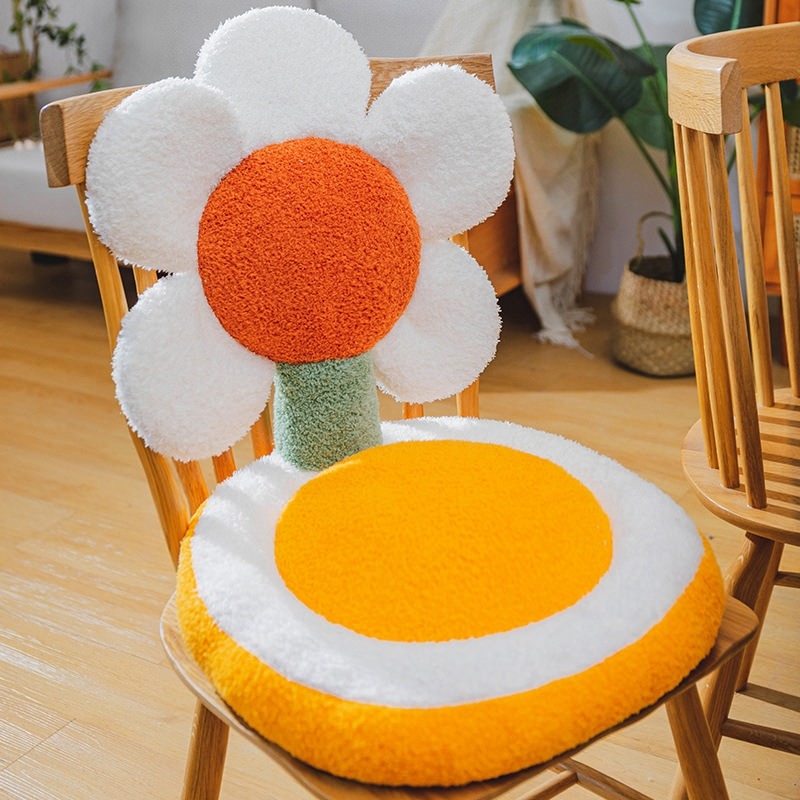 Terry Flowers Plush Seat Cushion