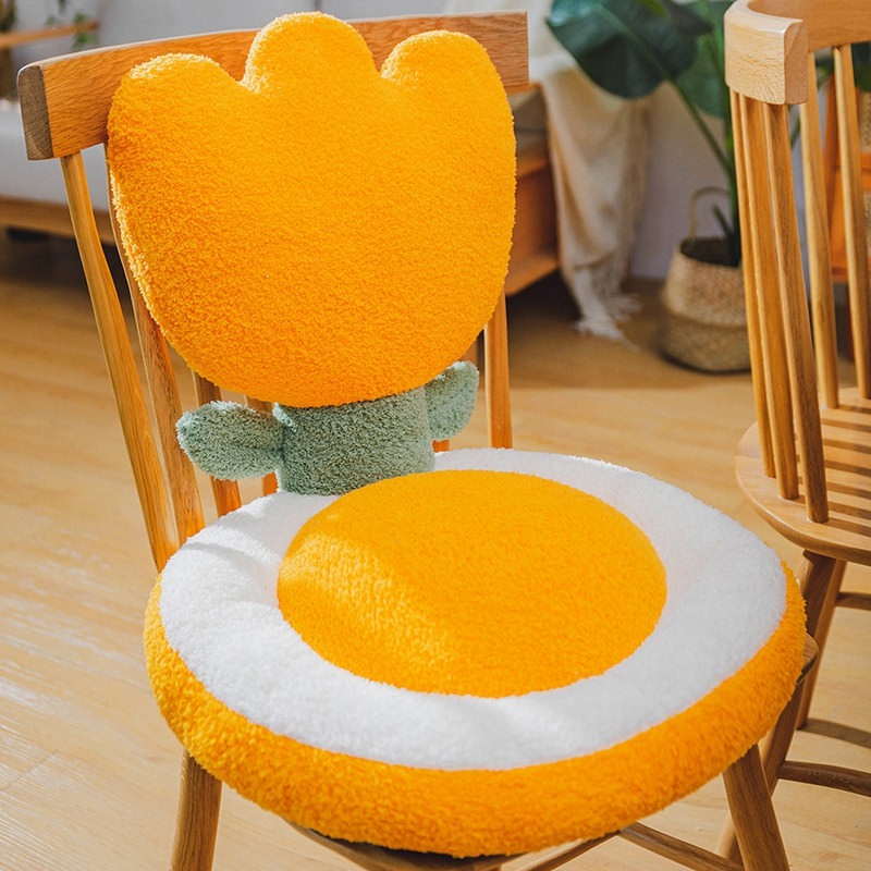 Terry Flowers Plush Seat Cushion