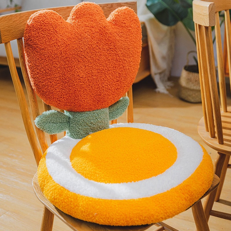 Terry Flowers Plush Seat Cushion