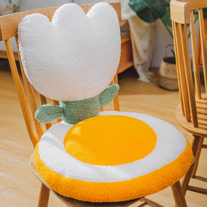 Terry Flowers Plush Seat Cushion