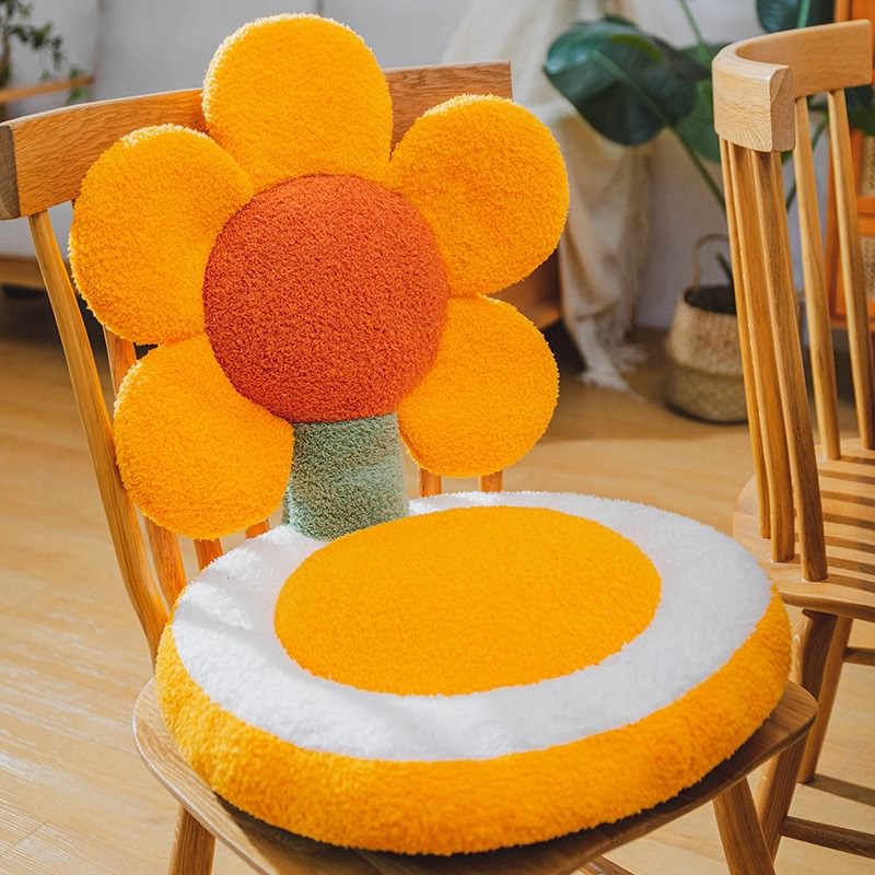 Terry Flowers Plush Seat Cushion