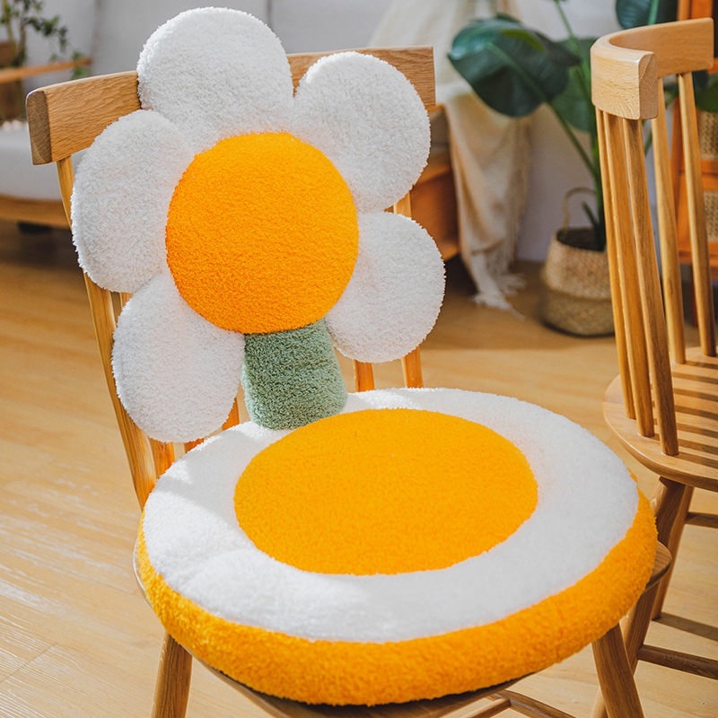 Terry Flowers Plush Seat Cushion