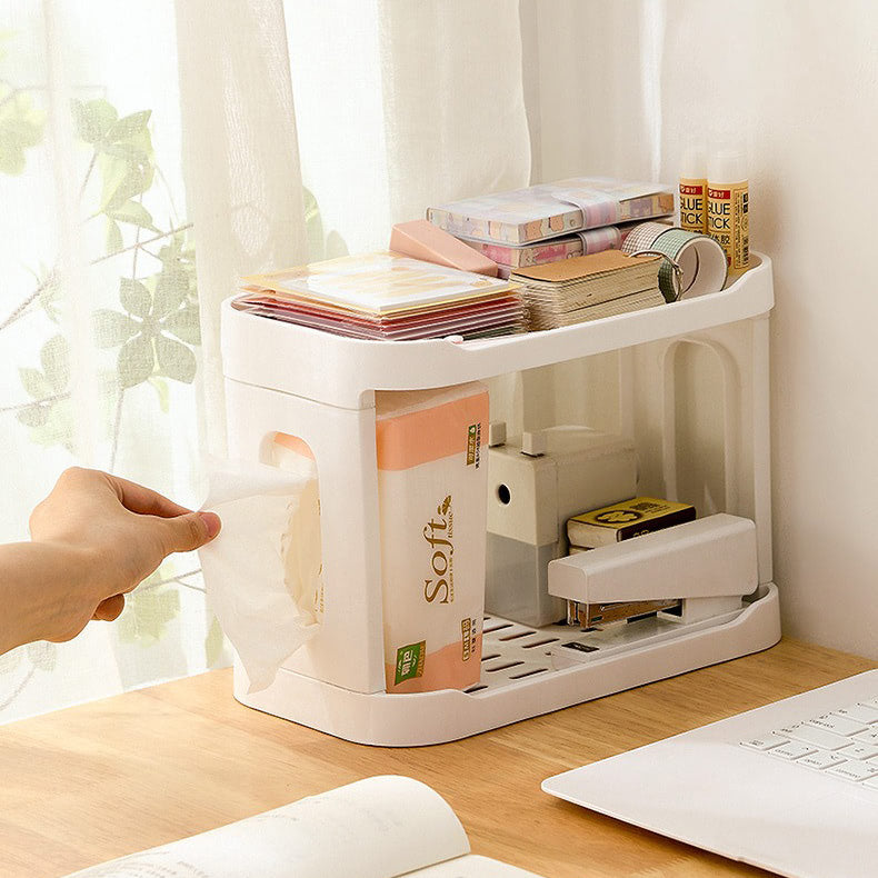 Minimalist Two-Storey Desk Shelf