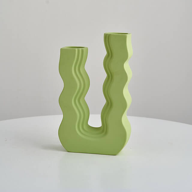 Wavy U Pastel Ceramic Vase