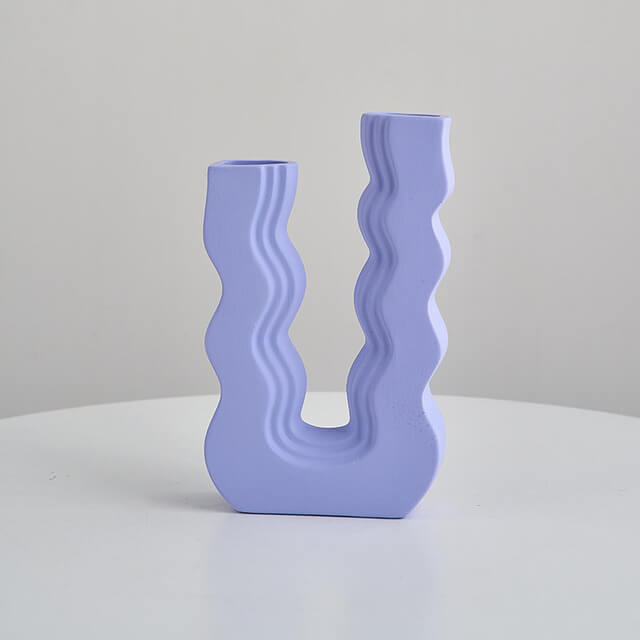 Wavy U Pastel Ceramic Vase