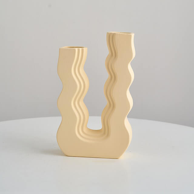 Wavy U Pastel Ceramic Vase