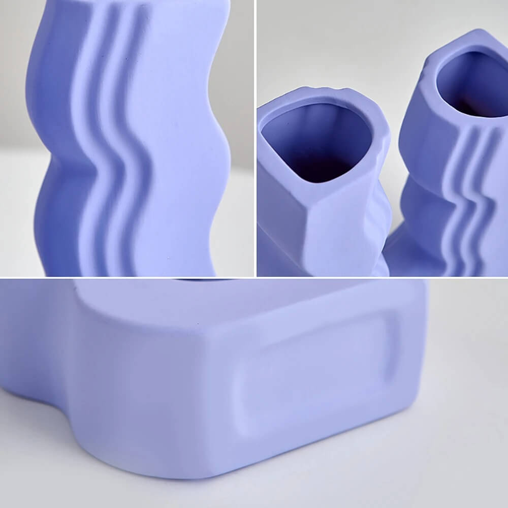 Wavy U Pastel Ceramic Vase