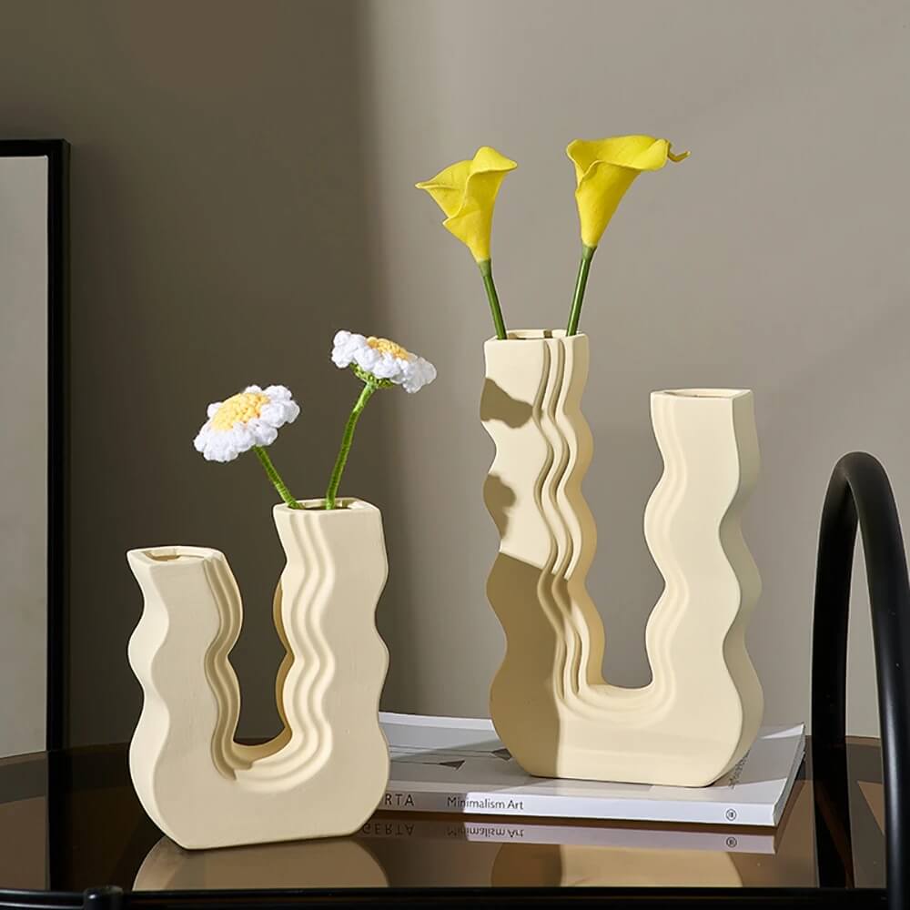 Wavy U Pastel Ceramic Vase