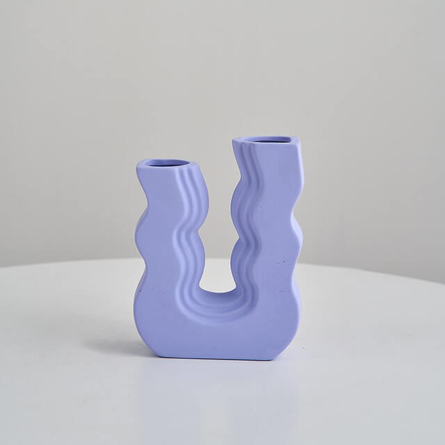 Wavy U Pastel Ceramic Vase