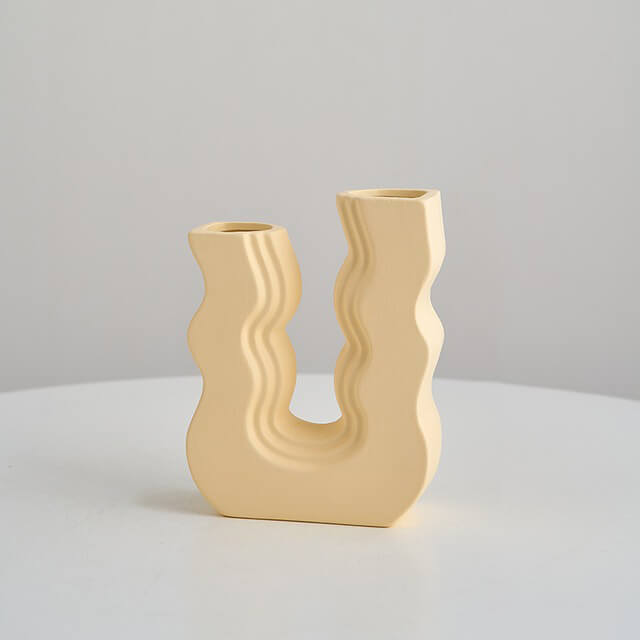 Wavy U Pastel Ceramic Vase