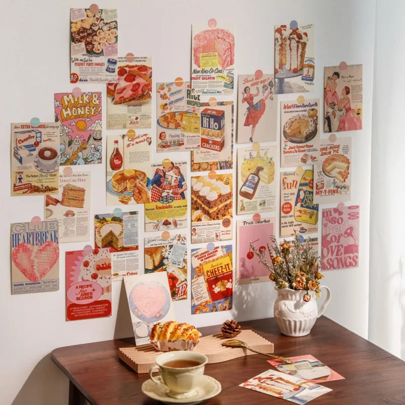 Vintage Sweets Posters Wall Collage Cards