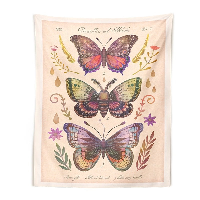 Vintage Schmetterlinge Kunst Wandbehang