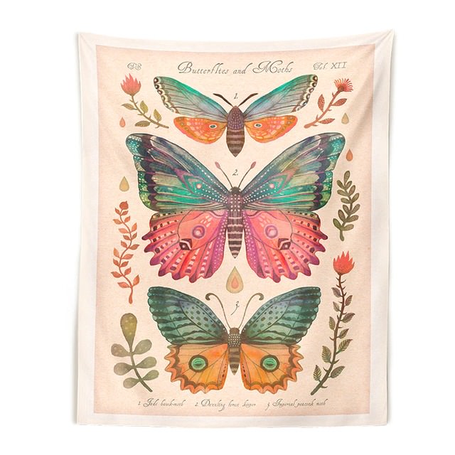 Vintage Schmetterlinge Kunst Wandbehang