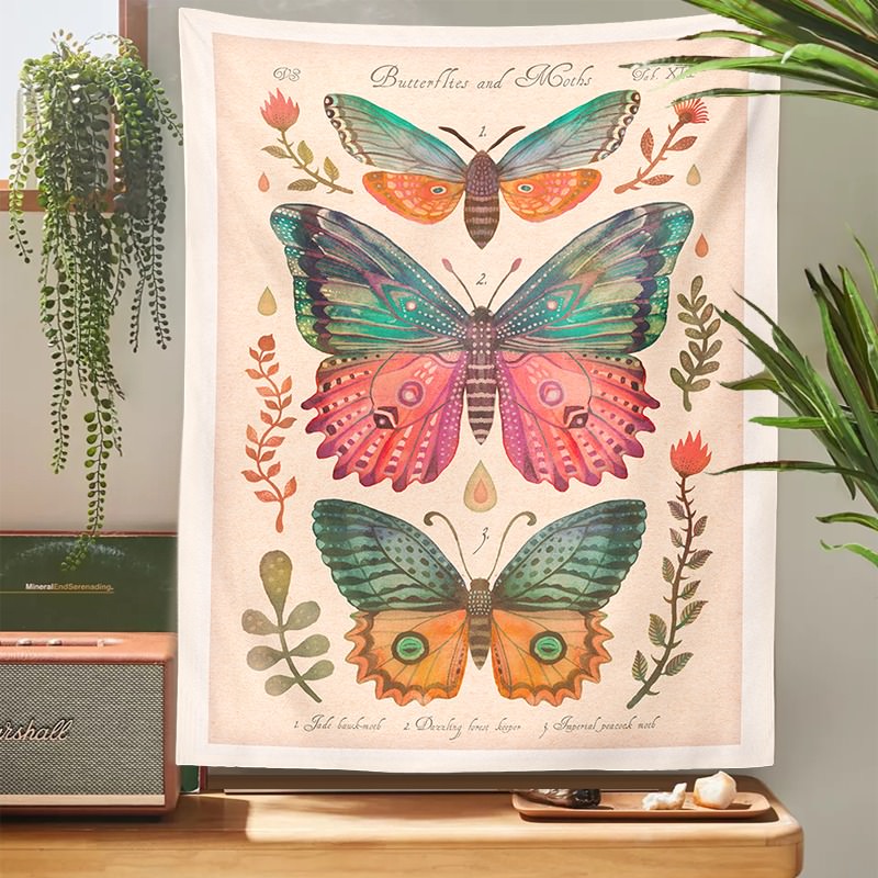 Vintage Schmetterlinge Kunst Wandbehang