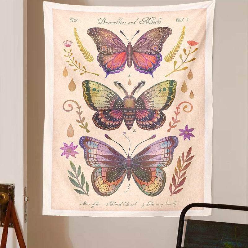 Vintage Schmetterlinge Kunst Wandbehang