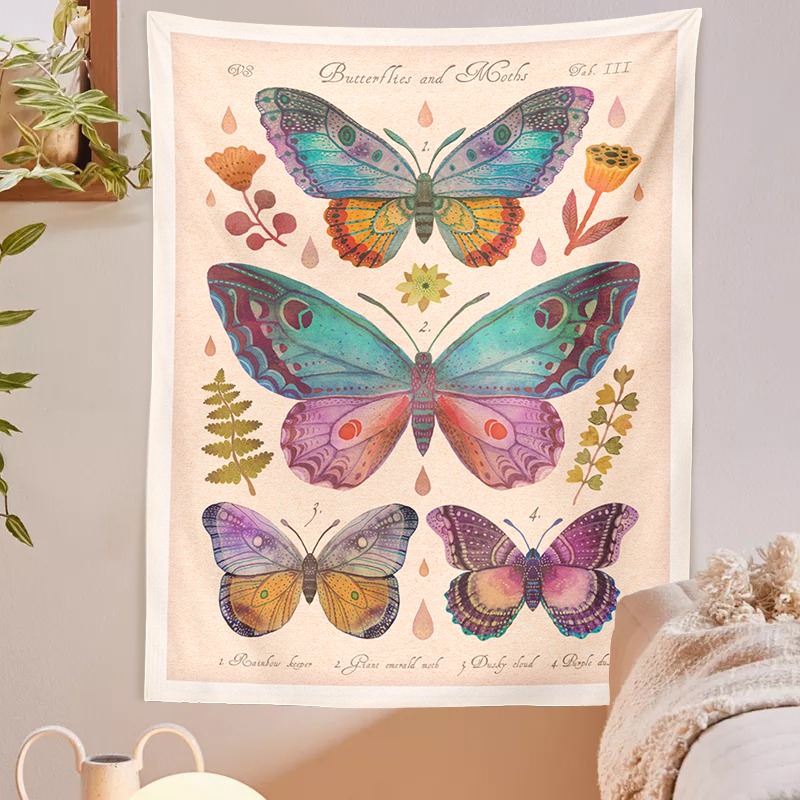 Vintage Schmetterlinge Kunst Wandbehang