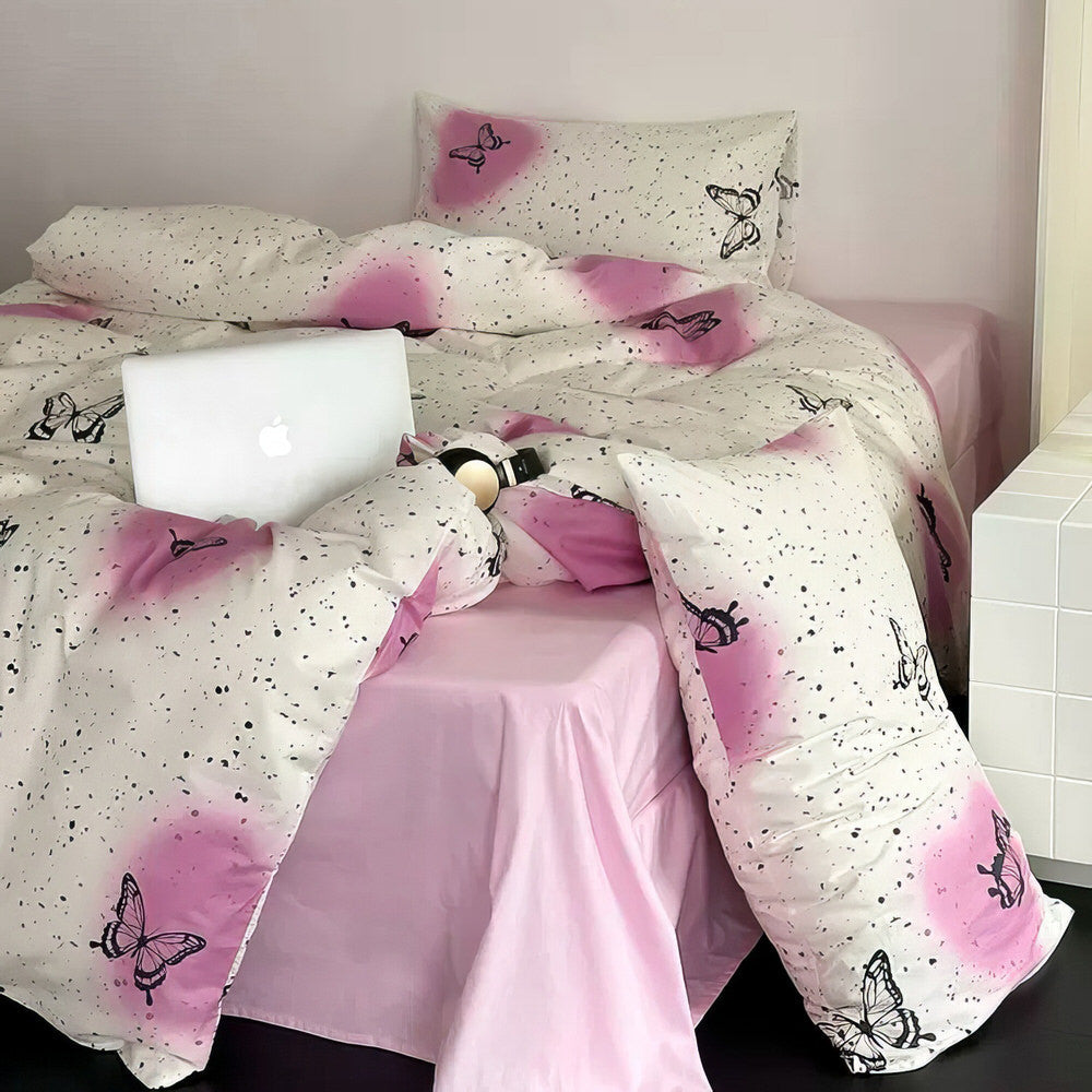 Vintage Butterflies Y2K Aesthetic Bedding Set