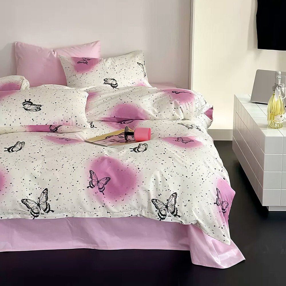 Vintage Butterflies Y2K Aesthetic Bedding Set