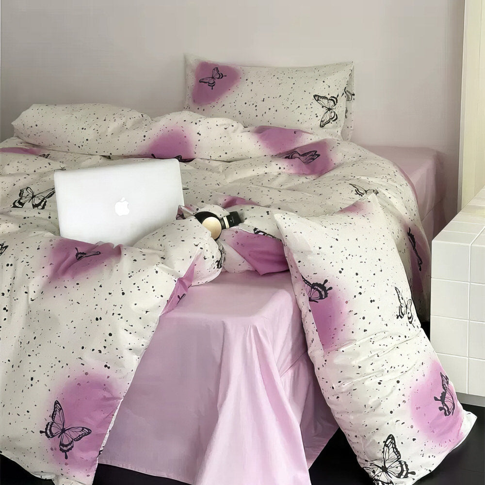 Vintage Butterflies Y2K Aesthetic Bedding Set